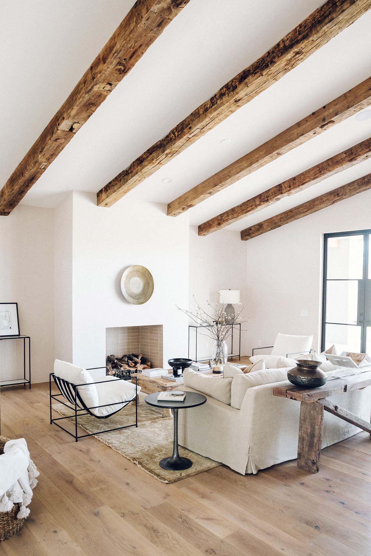 Great Room with fireplace | Camino V | Modern Nest | Custom Home Builder | Scottsdale, AZ | Design, Build, Furnish