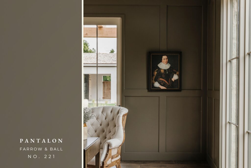 English Country by Modern Nest | English Country Paint Colors | Pantalon by Farrow & Ball | Farrow & Ball Green Paint | Green Paint | Moody Paint Colors for an Office | Scottsdale, Arizona Home Build | Market by Modern Nest | Modern Nest | Paradise Valley, AZ | Design, Build, Furnish